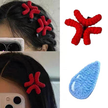 Load image into Gallery viewer, 2Pack Plush Angry Duck Hair Clip Water Drop Crochet Woolen Headwear Personalized Style Creative Hair Clips