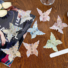 Load image into Gallery viewer, Fashionable Iridescent Color Butterfly Hairpin Gripper Acetate-Like Gripper Back of Head Acetate Clip Hair Accessories for Women