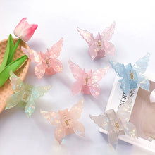 Load image into Gallery viewer, Fashionable Iridescent Color Butterfly Hairpin Gripper Acetate-Like Gripper Back of Head Acetate Clip Hair Accessories for Women
