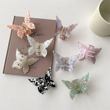 Load image into Gallery viewer, French Butterfly Shaped Colorful Hairclips Mermaid Acetate Hairpins Back of Head Acetate Clip Retro Hair Aaccessories for Women