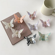 Load image into Gallery viewer, French Butterfly Shaped Colorful Hairclips Mermaid Acetate Hairpins Back of Head Acetate Clip Retro Hair Aaccessories for Women