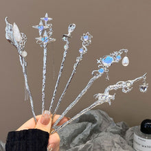 Load image into Gallery viewer, Light Luxury Starry Sky Moonstone Tassel Hairpin New Chinese-Style Hair Accessory Elegant Hair Stick for Women Gift