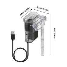Load image into Gallery viewer, Aquarium Filter Mini Silent USB Waterfall Fish Tank Filter Adjustable Water Volume Wall Mounted USB Fish Tank Filtration Device