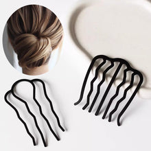 Load image into Gallery viewer, 2Pcs Black Metal Hair Fork Clip Hair Comb Hair Sticks Hair Accessories Hair Side Comb Bridal Veil Comb Retro Hair Styling Tool