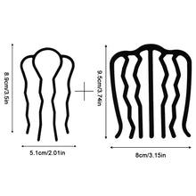 Load image into Gallery viewer, 2Pcs Black Metal Hair Fork Clip Hair Comb Hair Sticks Hair Accessories Hair Side Comb Bridal Veil Comb Retro Hair Styling Tool