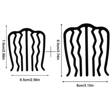 Load image into Gallery viewer, 2Pcs Black Metal Hair Fork Clip Hair Comb Hair Sticks Hair Accessories Hair Side Comb Bridal Veil Comb Retro Hair Styling Tool