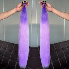 Load image into Gallery viewer, 2Pcs 28inch Straight Ponytail Wig With Elastic Hair Tie Colorful Braiding Ponytail Hair Extensions Boxing Braid Hair Accessories