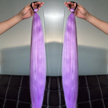 Load image into Gallery viewer, 2Pcs 28inch Straight Ponytail Wig With Elastic Hair Tie Colorful Braiding Ponytail Hair Extensions Boxing Braid Hair Accessories