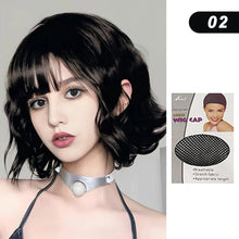Load image into Gallery viewer, Black Short Curly Hair Wig for Women High Temperature Fiber Synthetic Natural Big Wave Fashion Ladies Wig