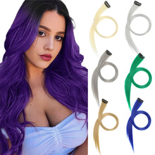 Load image into Gallery viewer, 6Pcs/pack Colorful Long Straight Hair Pieces Synthetic Clip-in Hair Extensions Synthetic High Temperature Fiber Wig for Daily Use Party