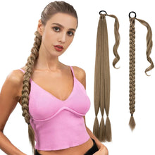 Load image into Gallery viewer, 22-32Inch Synthetic Braided Ponytail Wig With Elastic Rubber Band Fake Ponytail Hair Extension Wrapped Around Hair Accessories
