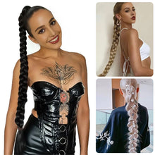 Load image into Gallery viewer, 22-32Inch Synthetic Braided Ponytail Wig With Elastic Rubber Band Fake Ponytail Hair Extension Wrapped Around Hair Accessories