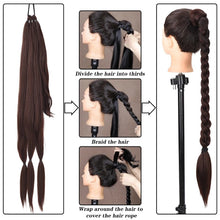 Load image into Gallery viewer, 22-32Inch Synthetic Braided Ponytail Wig With Elastic Rubber Band Fake Ponytail Hair Extension Wrapped Around Hair Accessories