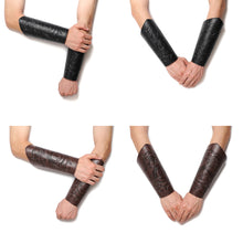 Load image into Gallery viewer, 1 Pcs Medieval Gothic Armor Gloves Wide Cuffs Bracers Armor Arm Warmers Renaissance Pirate Knights PU Leather Lace-up Wristband