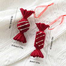 Load image into Gallery viewer, Flannel Surface Red Bow Christmas Tree Decoration 3D Plastic Ornament Fake Snow Winter Decorations for Home 2026 New Year