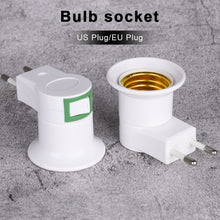 Load image into Gallery viewer, E27 Light Lamp Bulbs Socket Base Holder with Switch EU/US Plug Adapter ON/OFF Standard Screw-in Socket Outlet Converter
