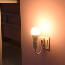 Load image into Gallery viewer, E27 Direct Plug in Swivel Head E27 Socket Bulb Holder with Switch EU/US/UK Plug LED Table Lamp Stainless Steel Hose Steering Lever