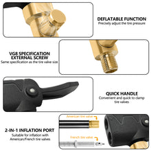 Load image into Gallery viewer, Multi-function Car Tire Air Chuck Inflator Pump Valve Connector Car Tyre Wheel Valve Brass Clip-on Adapter for Inflatable Pump