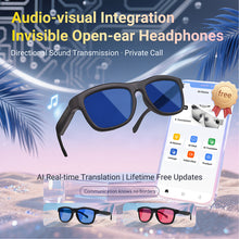 Load image into Gallery viewer, 5.4 Smart Bluetooth Glasses with AI Translation and Voice Assistant Adjustable Lens Tint Long-Endurance Outdoor Sports Headphones