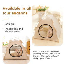 Load image into Gallery viewer, Oxford Fabric Pet Tent Foldable 4 Seasons Privacy Cat Bed Pet Cave Pet House Cozy Puppy/Kitty House Travel Pet Shelter