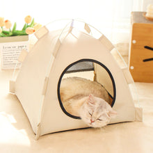 Load image into Gallery viewer, Oxford Fabric Pet Tent Foldable 4 Seasons Privacy Cat Bed Pet Cave Pet House Cozy Puppy/Kitty House Travel Pet Shelter