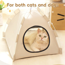 Load image into Gallery viewer, Oxford Fabric Pet Tent Foldable 4 Seasons Privacy Cat Bed Pet Cave Pet House Cozy Puppy/Kitty House Travel Pet Shelter