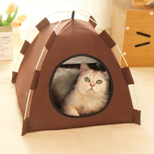 Load image into Gallery viewer, Oxford Fabric Pet Tent Foldable 4 Seasons Privacy Cat Bed Pet Cave Pet House Cozy Puppy/Kitty House Travel Pet Shelter