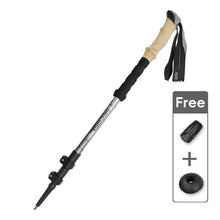 Load image into Gallery viewer, 62-135CM 3-Section Telescopic Aluminum Alloy Trekking Pole EVA Imitation Cork Handle Ultra-Light Hiking Stick