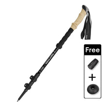 Load image into Gallery viewer, 62-135CM 3-Section Telescopic Aluminum Alloy Trekking Pole EVA Imitation Cork Handle Ultra-Light Hiking Stick