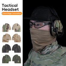 Load image into Gallery viewer, 1 Pair Tactical Headphone Camouflage Hook And Loop Patch Headphone Cable Storage Self-Adhesive Cloth Outdoor Tactical Supplies