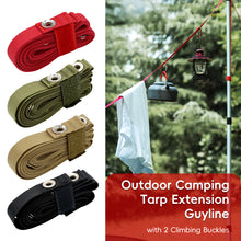Load image into Gallery viewer, 315*2CM Outdoor Camping Tarp Extension Belt with Carabiner Multifunctional Adjustable Hanging Rope
