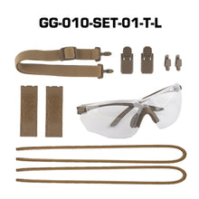 Load image into Gallery viewer, Outdoor Tactical Glasses Set Compatible with Helmet Mask Hat Sports Glasses for Cycling Hiking Running