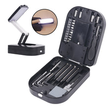 Load image into Gallery viewer, Multifunctional Tool Kit with Foldable LED Desk Lamp Portable Home Outdoor Emergency Repair Tool Set