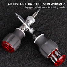 Load image into Gallery viewer, 8-in-1 Multifunctional Ratchet Screwdriver 360° Multi-Angle Retractable Hidden Design Portable Screwdriver Set