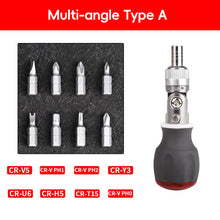 Load image into Gallery viewer, 8-in-1 Multifunctional Ratchet Screwdriver 360° Multi-Angle Retractable Hidden Design Portable Screwdriver Set