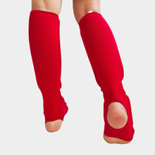 Load image into Gallery viewer, Professional Boxing Karate Leg Guards Integrated Foot Instep Shin Protection Design Knitted Leg Wear with Sponge Padding Sports Protective Gear