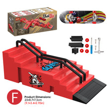 Load image into Gallery viewer, Finger Skateboard Skate Park Set Obstacle Course Fingerboard Realistic Simulation Portable Practice Set Professional Mini Skateboard Kid Toys for Boys