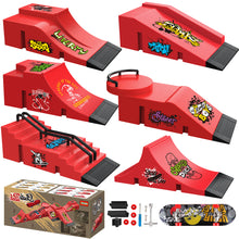 Load image into Gallery viewer, Finger Skateboard Skate Park Set Obstacle Course Fingerboard Realistic Simulation Portable Practice Set Professional Mini Skateboard Kid Toys for Boys