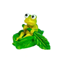 Load image into Gallery viewer, Lotus Frog Boat Ornament Sunken Landscape Frog Sculpture Cute Frog & Boat Aquarium Decor Novelty Aquarium Ornament for Home