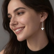 Load image into Gallery viewer, Heart Shaped Geometric Fashionable Earrings Long Chain Stud Earrings Silver Earrings Jewelry Accessory Gifts For Women