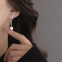 Load image into Gallery viewer, Heart Shaped Geometric Fashionable Earrings Long Chain Stud Earrings Silver Earrings Jewelry Accessory Gifts For Women