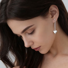 Load image into Gallery viewer, Heart Shaped Geometric Fashionable Earrings Long Chain Stud Earrings Silver Earrings Jewelry Accessory Gifts For Women