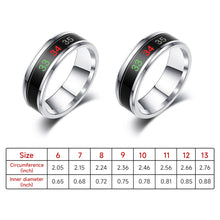 Load image into Gallery viewer, Stainless Steel Temperature Ring Smart Temperature Sensing Accessory Titanium Steel Intelligent Temperature Sensitive Rings Gift For Women Men
