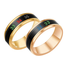 Load image into Gallery viewer, Stainless Steel Temperature Ring Smart Temperature Sensing Accessory Titanium Steel Intelligent Temperature Sensitive Rings Gift For Women Men