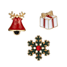 Load image into Gallery viewer, 3pcs/set Christmas Tree Elk Snowman Alloy Brooch Fashionable Christmas Corsage Jewelry Accessory Party Festival Gift