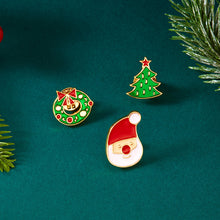 Load image into Gallery viewer, 3pcs/set Halloween Christmas Snowman Brooch Santa Claus Bell Elk Oil-Dripping Corsages Enamel Pins Jewelry Accessories Gift
