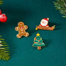 Load image into Gallery viewer, 3pcs/set Halloween Christmas Snowman Brooch Santa Claus Bell Elk Oil-Dripping Corsages Enamel Pins Jewelry Accessories Gift
