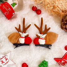 Load image into Gallery viewer, Christmas Antler Hairclip Cartoon Hair Accessory Cute Barrettes Santa Snowman Hairpin Party Decoration Christmas Gift