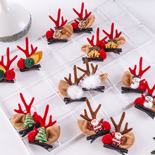 Load image into Gallery viewer, Christmas Antler Hairclip Cartoon Hair Accessory Cute Barrettes Santa Snowman Hairpin Party Decoration Christmas Gift