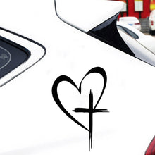 Load image into Gallery viewer, Car Reflection Sticker Heart Cross Design Waterproof Removable Decal for Rear Window & Bumper Auto Body Art Decoration